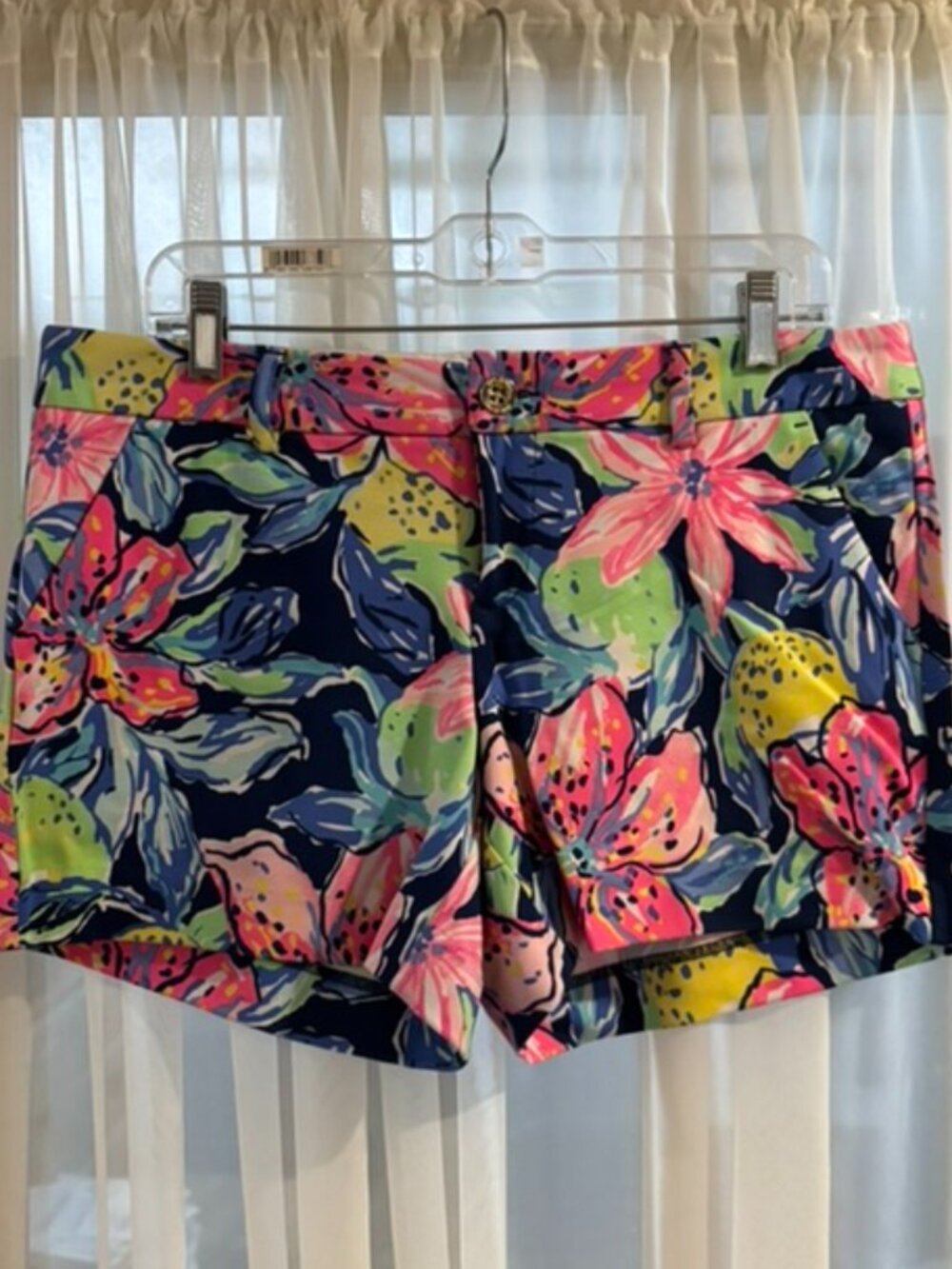 Lilly Pulitzer Callahan Ponte Short Nauti Navy Capri Soleil Size 10